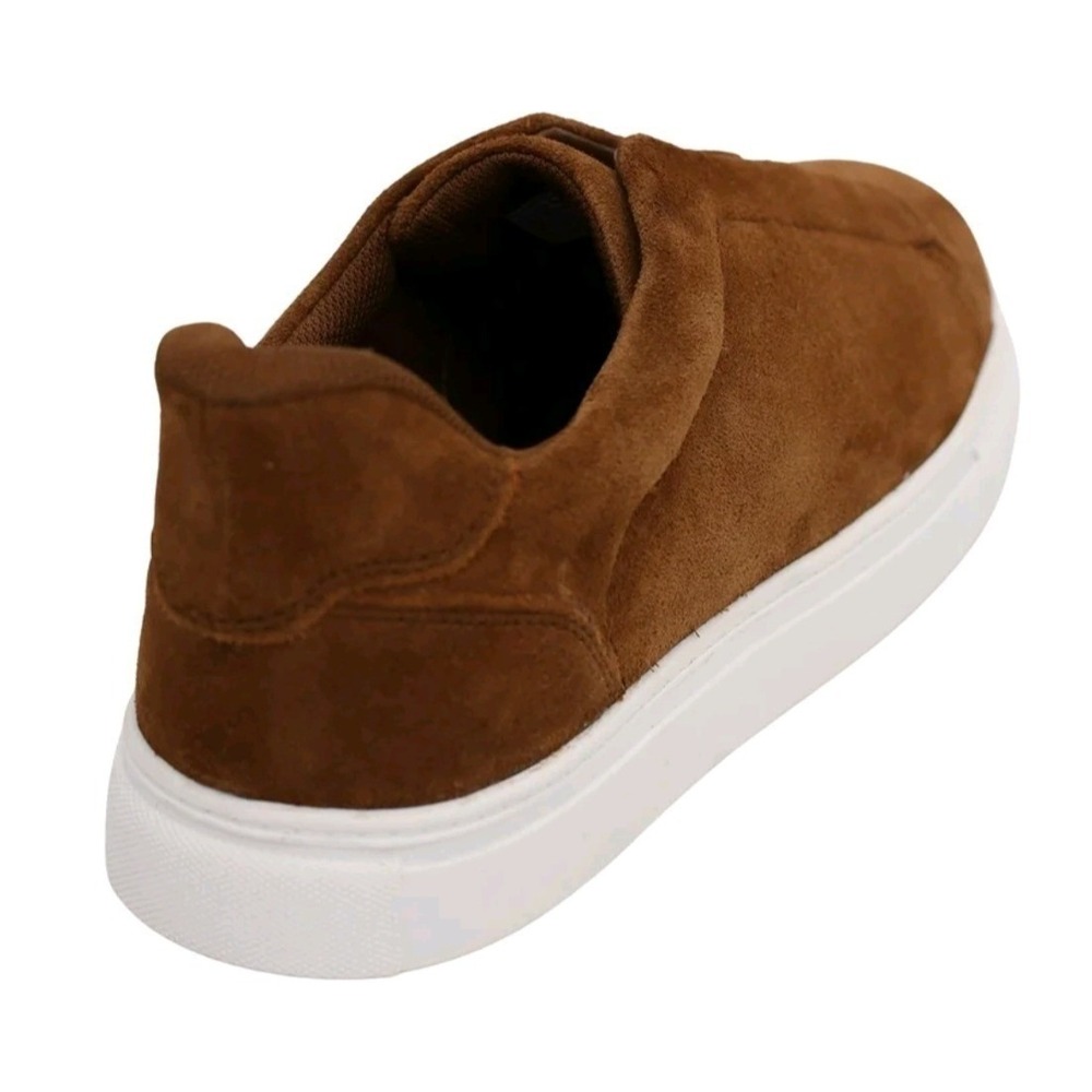George Suede Leather Slip-On Sneakers Brown Men's Size 10 NWT New - Picture 4 of 8